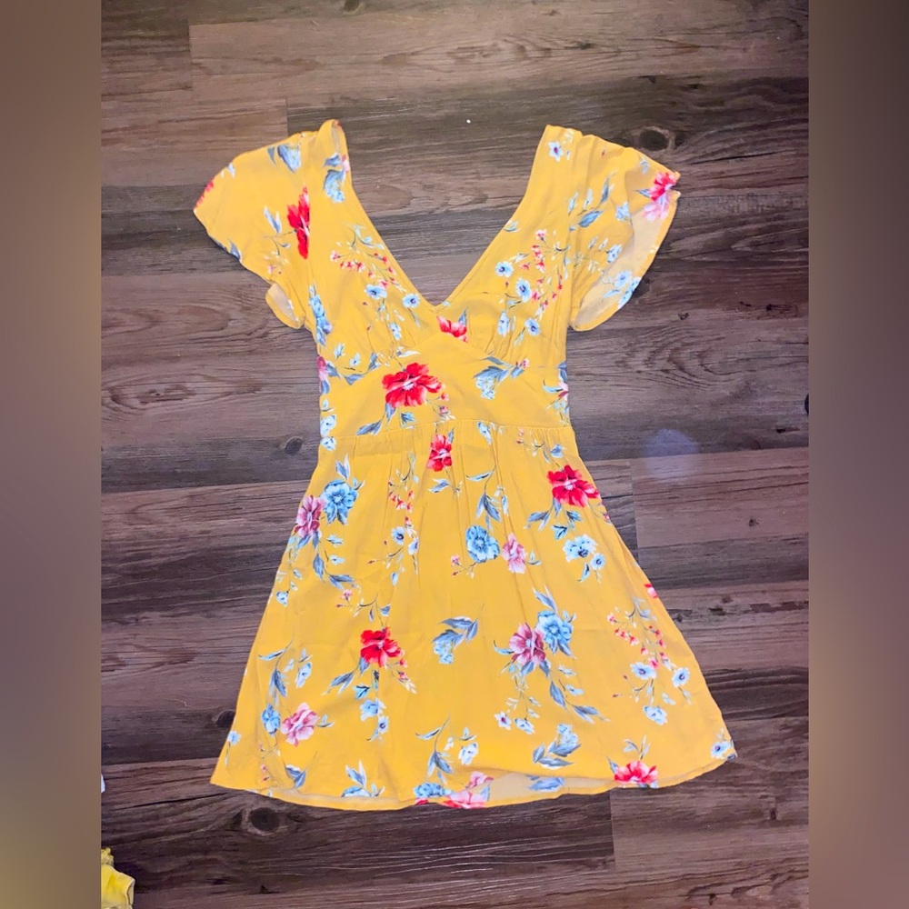 Small yellow floral summer dress